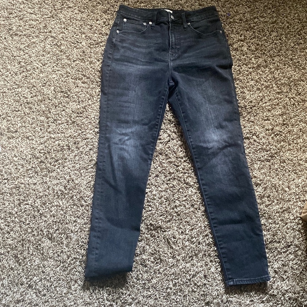 J Crew Curvy Toothpick Faded Black High Waisted Skinny Jeans size 29